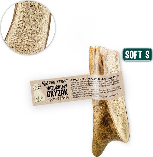 Paka Zwierzaka Paka Zwierzaka Naturalny gryzak, poroże jeleniowatych SOFT S- 8-9 cm