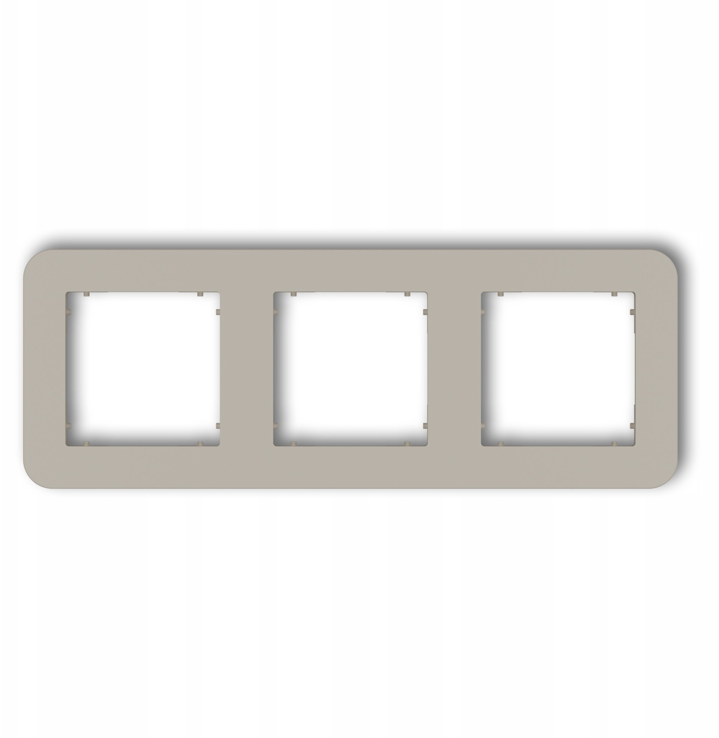 MINI Ramka uniwersalna potrójna zaokrąglona z tworzywa taupe 60MRTZ-3