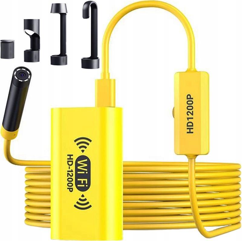 Logit ENDOSKOP KAMERA INSPEKCYJNA WIFI USB FHD 1200p 8mm ŻÓŁTY YPC99
