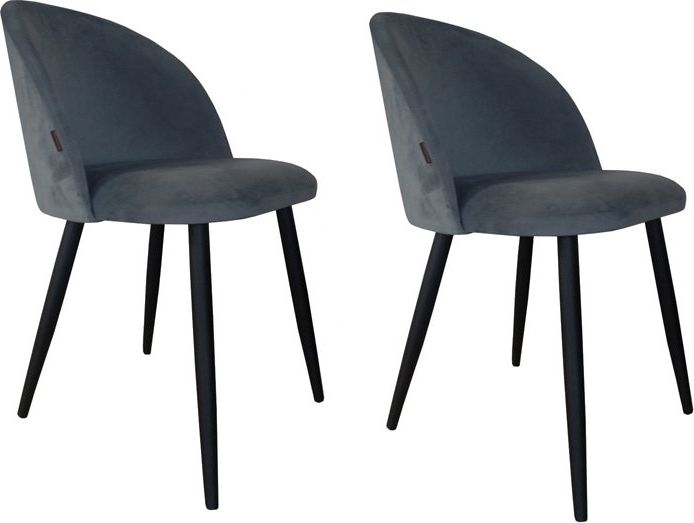 Atos Zestaw krzeseł CLAUDINE 1 BL VELVET 2 szt ciemno szare