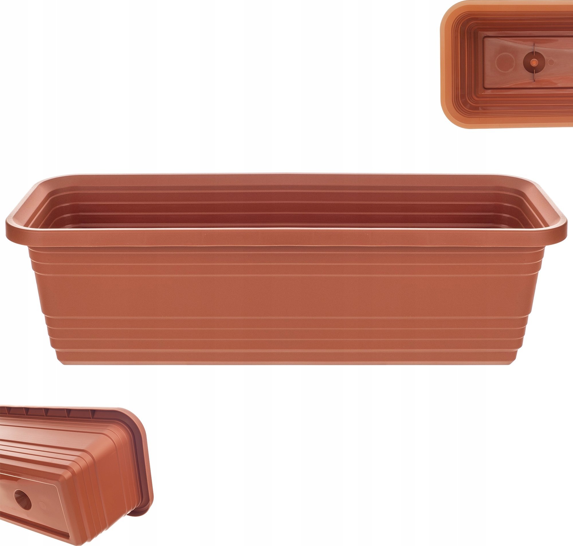 KADAX Skrzynka Balkonowa Doniczka Donica 50cm Ceglasta Skrzynia Na Kwiaty