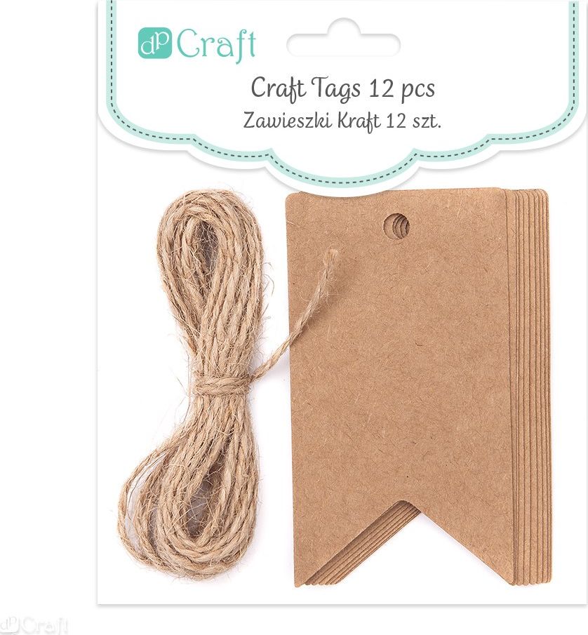 DP Craft Zawieszki kraft ze sznurkiem DPCRAFT baner 12szt. Dalprint