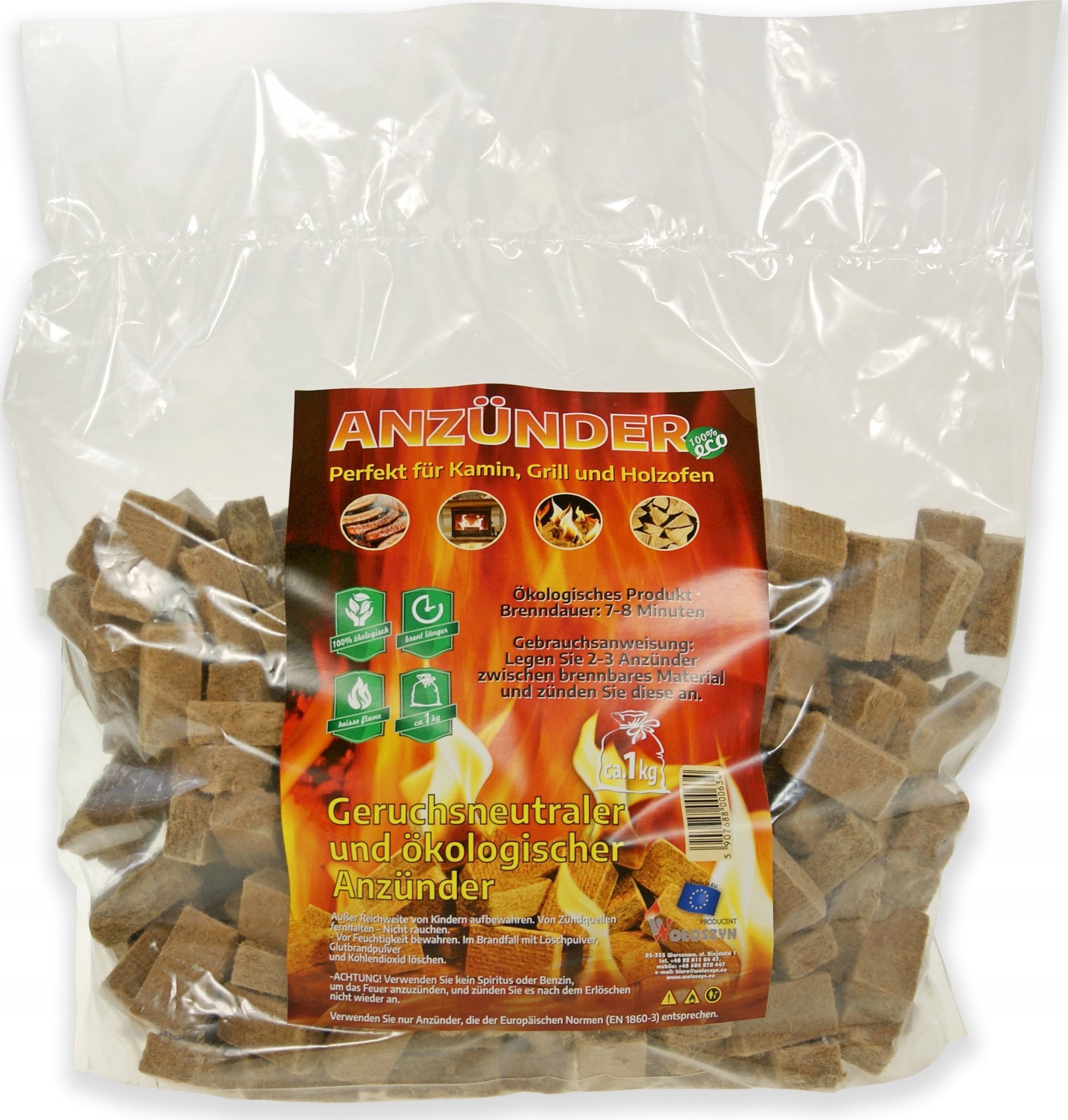 Podpałka ekologiczna kostka - 1 kg