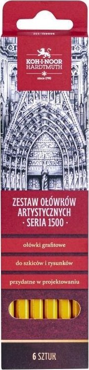 Koh I Noor Zestaw ołówków artystycznych seria 1500 6szt.