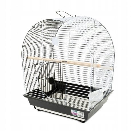 Klatka dla ptaków, czarno-biała, o wym. 36 x 28,8 x 46cm