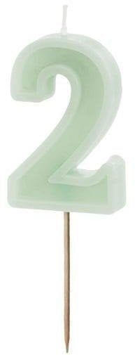 Świeczka urodzinowa 2 zielona 6cm