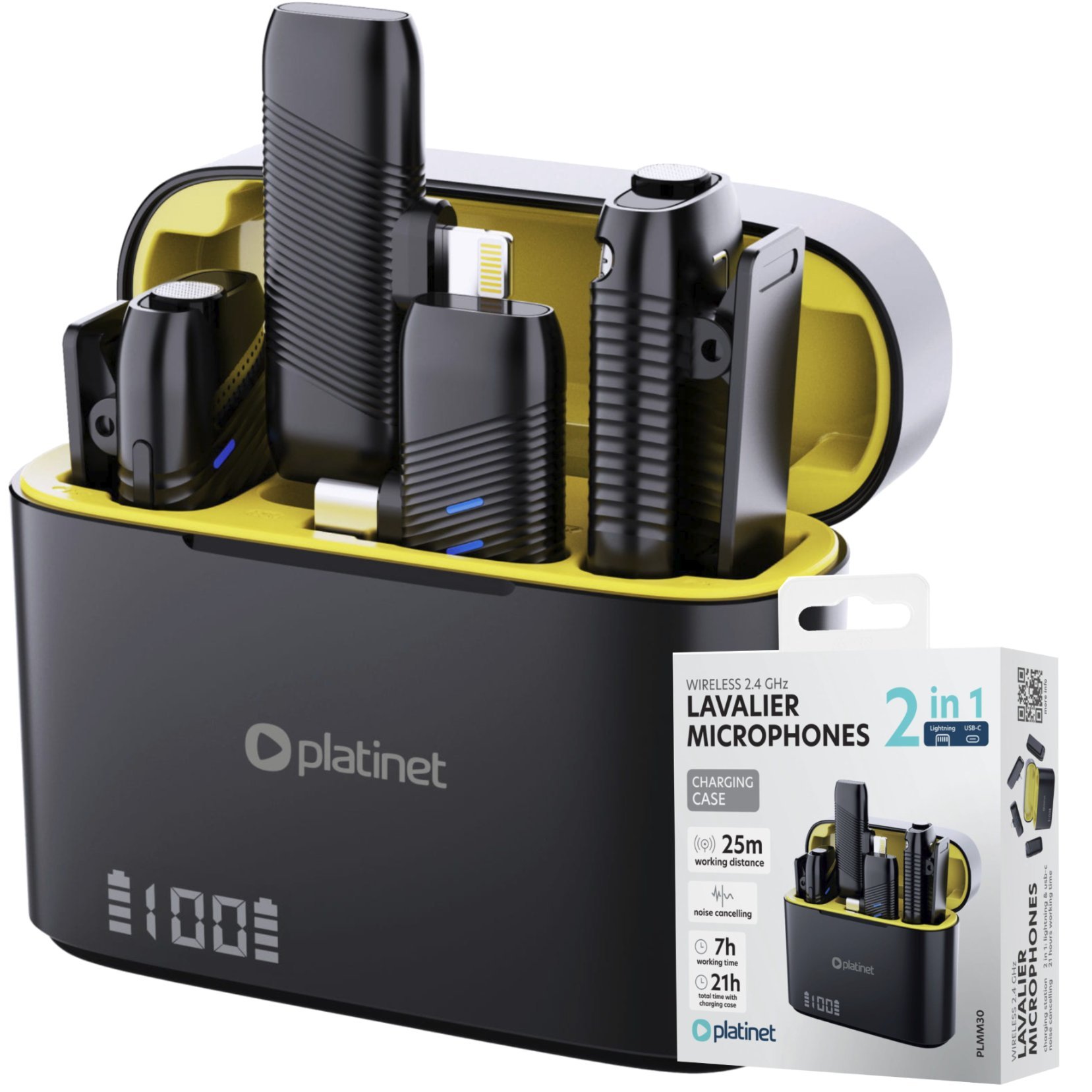 PLATINET WIRELESS LAVALIER MICROPHONE MIKROFON KOŁNIERZYKOWY DOUBLE SET [46294]