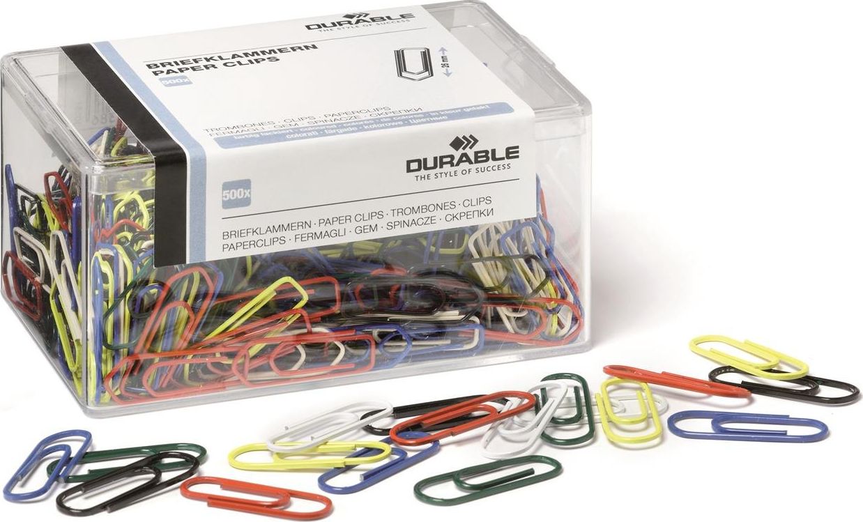 Durable DURABLE Briefklammern 26mm farbig sortiert 500 Stück