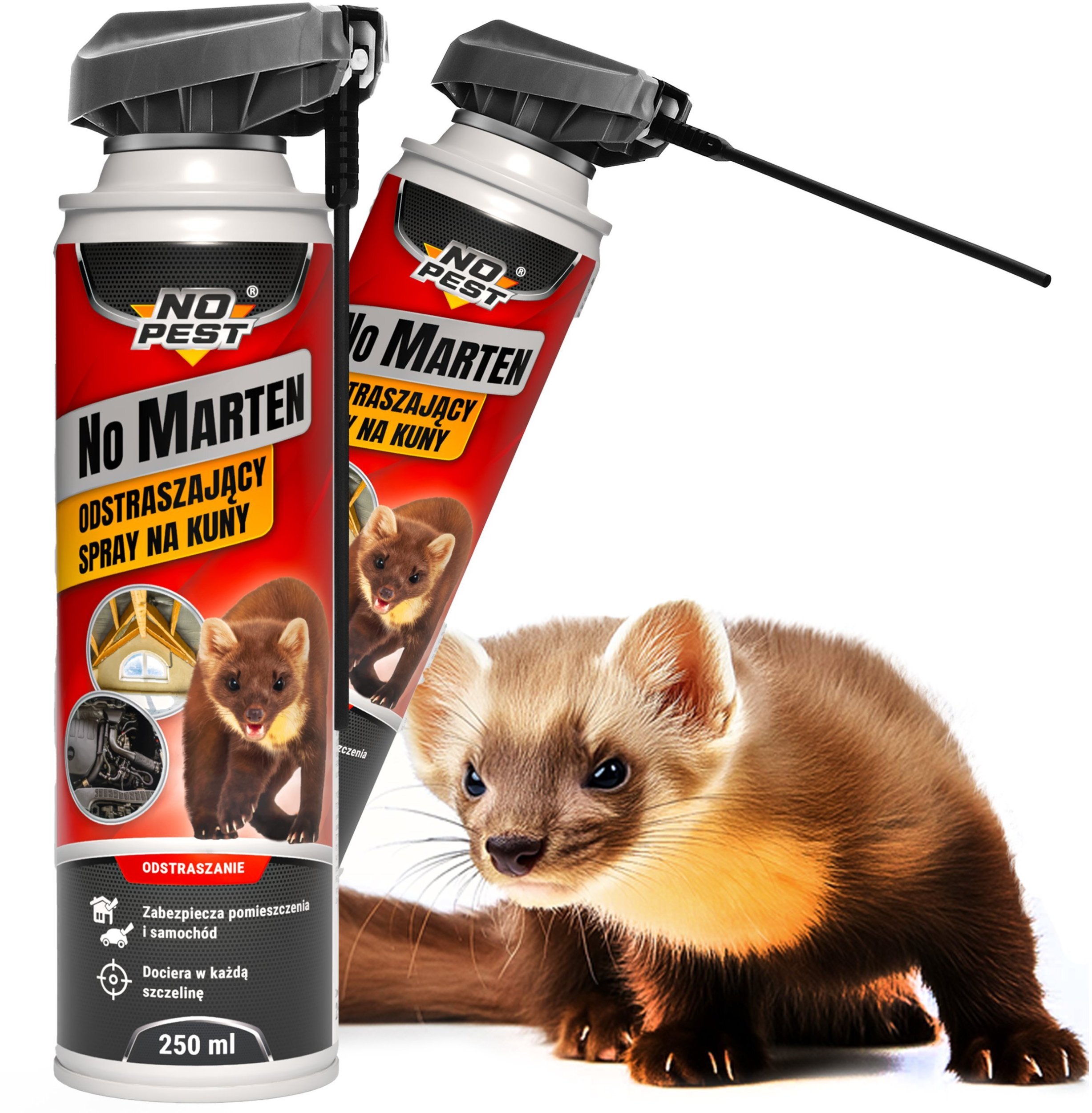 Spray Środek Preparat na Kuny Gryzonie Odstraszacz Kun Łasic Gryzoni "No Marten Sniper" 250ml