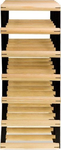 Wamar-Sosenka Regał na wino Stojak na 24 Butelki Szklane/ PET RW-8/ 4x6 Surowy Naturalny Metal + Drewno RW-8-4x6-24