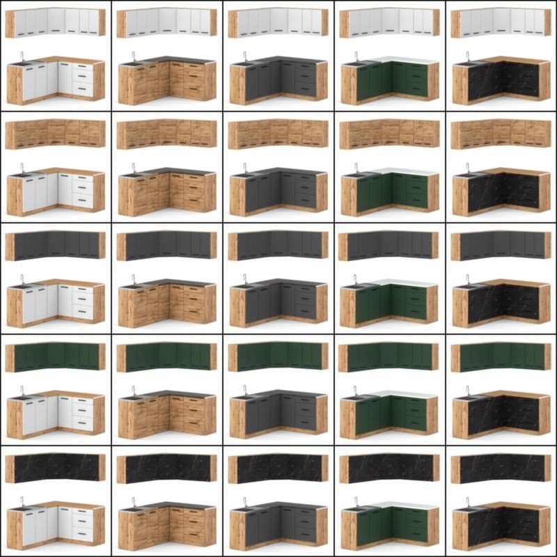 Meble Kuchenne Narożne Modułowe Duże Danka 3.2m Wotan San Sebastian Wotan