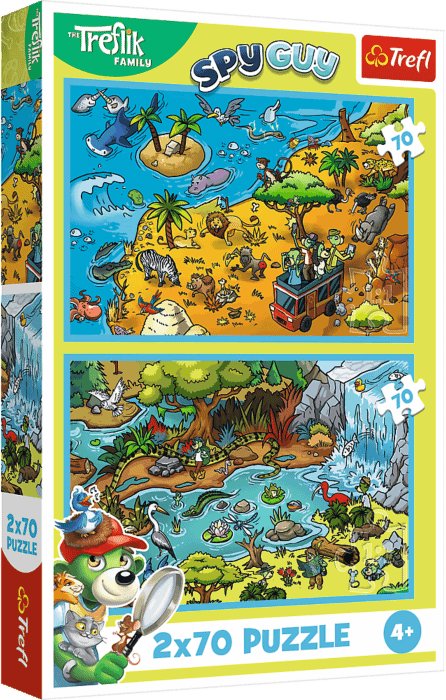 Trefl Puzzle Trefliki w Krainie Zwierząt 2x70 elementów (34445)
