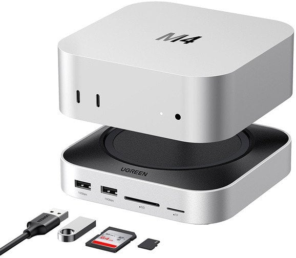 Stacja dokująca 11w1 UGREEN CM841 USB-C / 3xUSB-A 3.2, 2xUSB-C 3.2, 2xUSB-A 3.0, NVMe, SD/TF (szara)