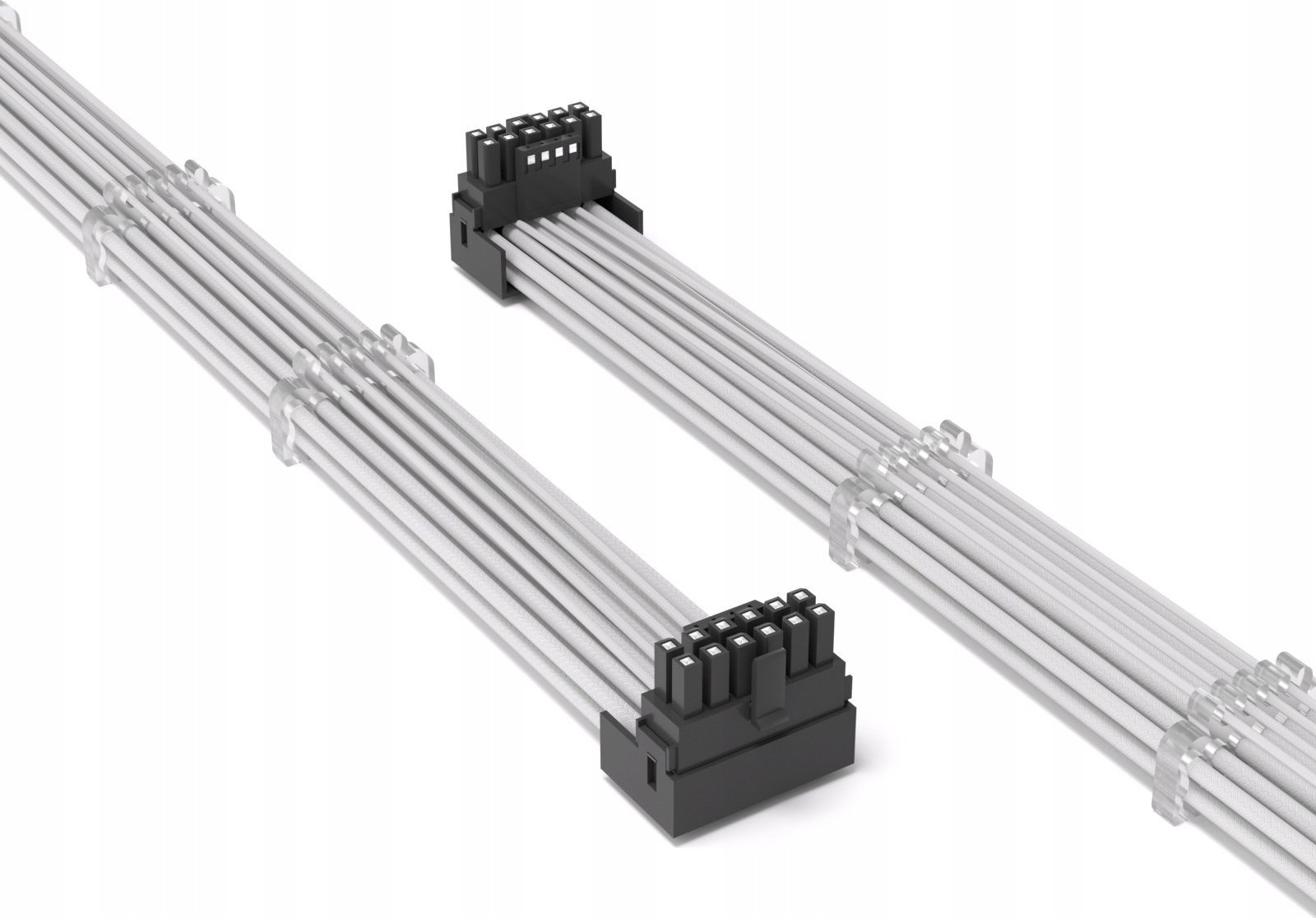 QingSea Przedłużacz przewód kątowy 90 stopni 12VHPWR TYP B 12+4 Pin 16 AWG Biały QingSea