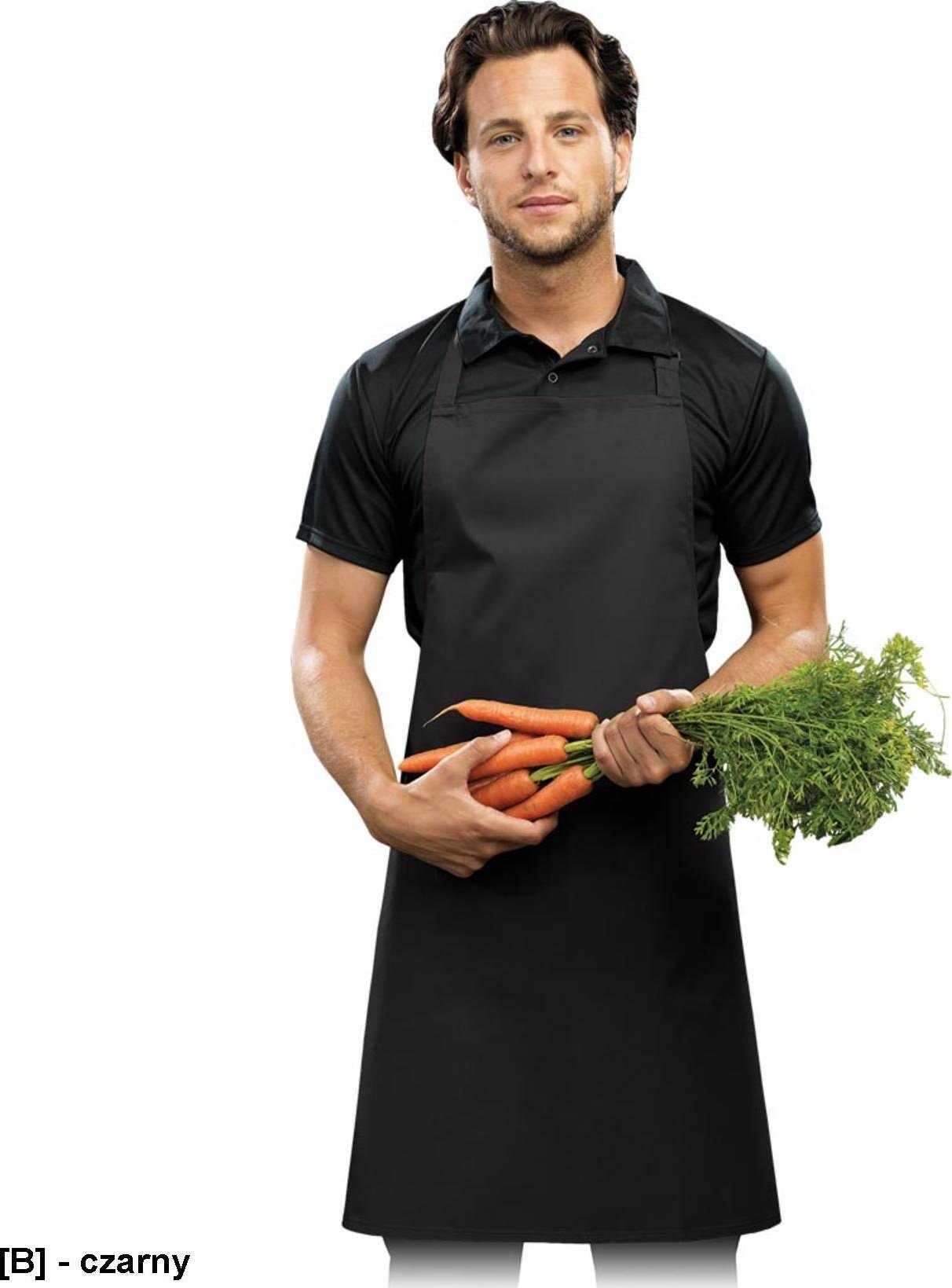 R.E.I.S. FPB-KL - fartuch z regulacą na szyi - czarny - 72x86 cm.