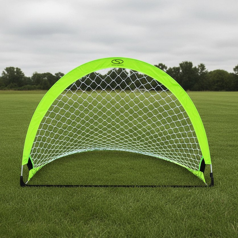 Bramka piłkarska treningowa pop-up - zielony neon (M) 120x80x80 cmBramka treningowa SMJ sport typu pop-up 120x80x80 cm, kolor neonowy zielony. Składan