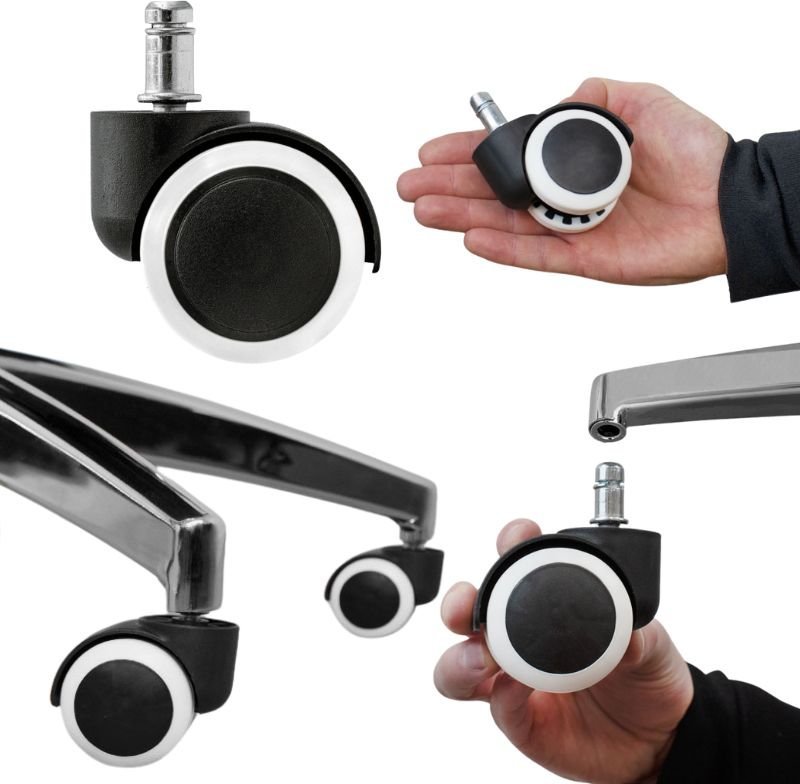 Szchara KÓŁKA Gumowe OBROTOWE Do Fotela Krzesła biurowego zestaw 5 sztuk