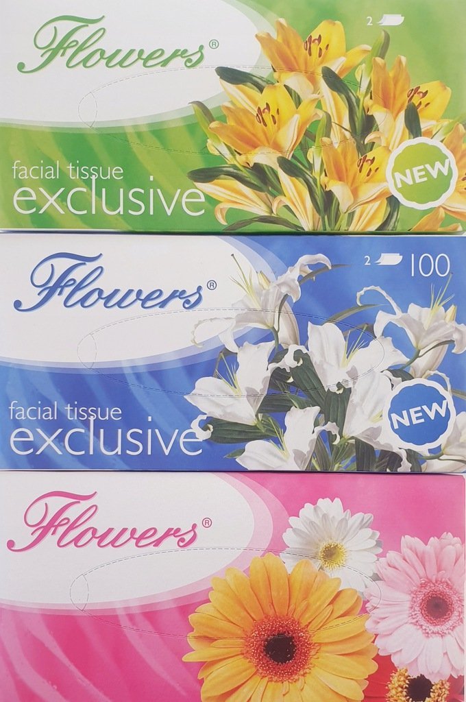 Flowers Chusteczki dwuwarstwowe Exclusive 100 listków (FLEX2W100)