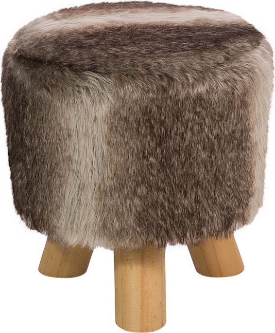 Beliani Stołek brązowo-beżowy TOPEKA