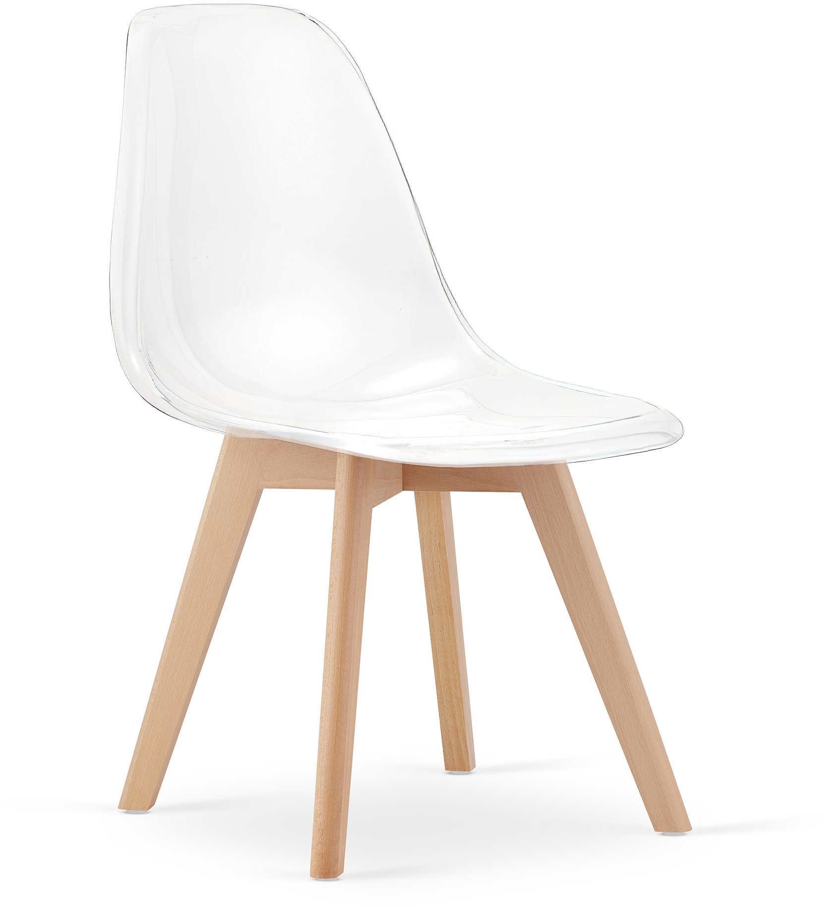Leobert Krzesło KITO przezroczysty / nogi z naturalne drewno x 2