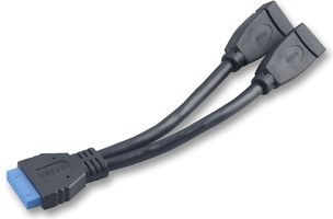 Akasa USB zew. - USB wew., 0.15m, Czarny (AKCBUB0915BK)