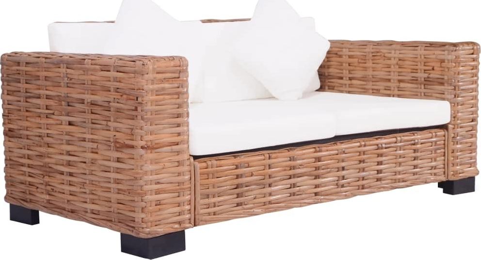 vidaXL 2 osobowa sofa ogrodowa, z naturalnego rattanu (276350)