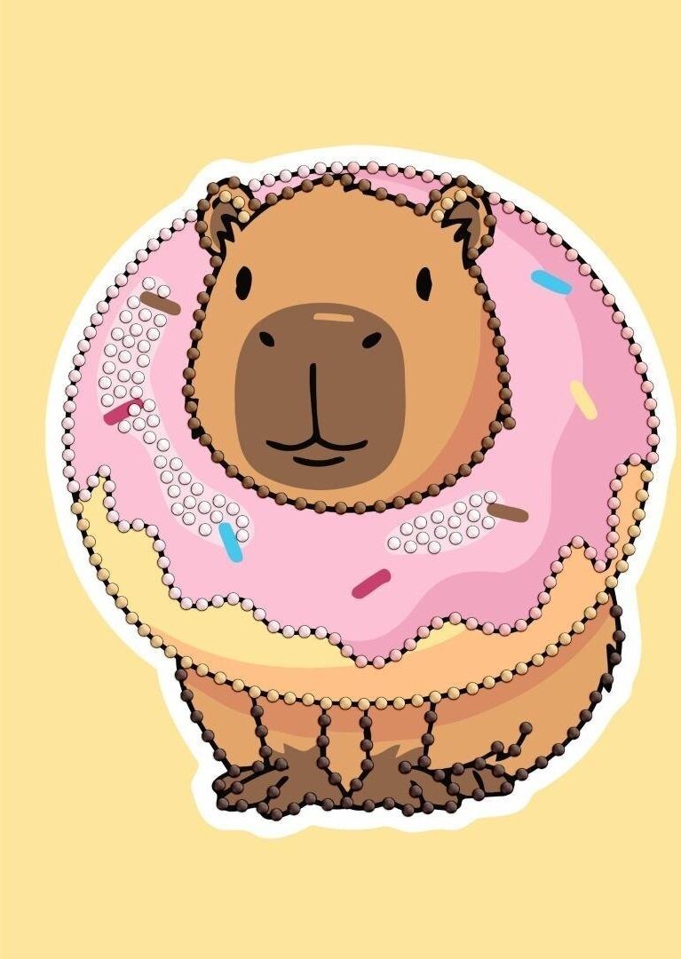 Diamentowa mozaika - Słodka kapibara 15x20cm