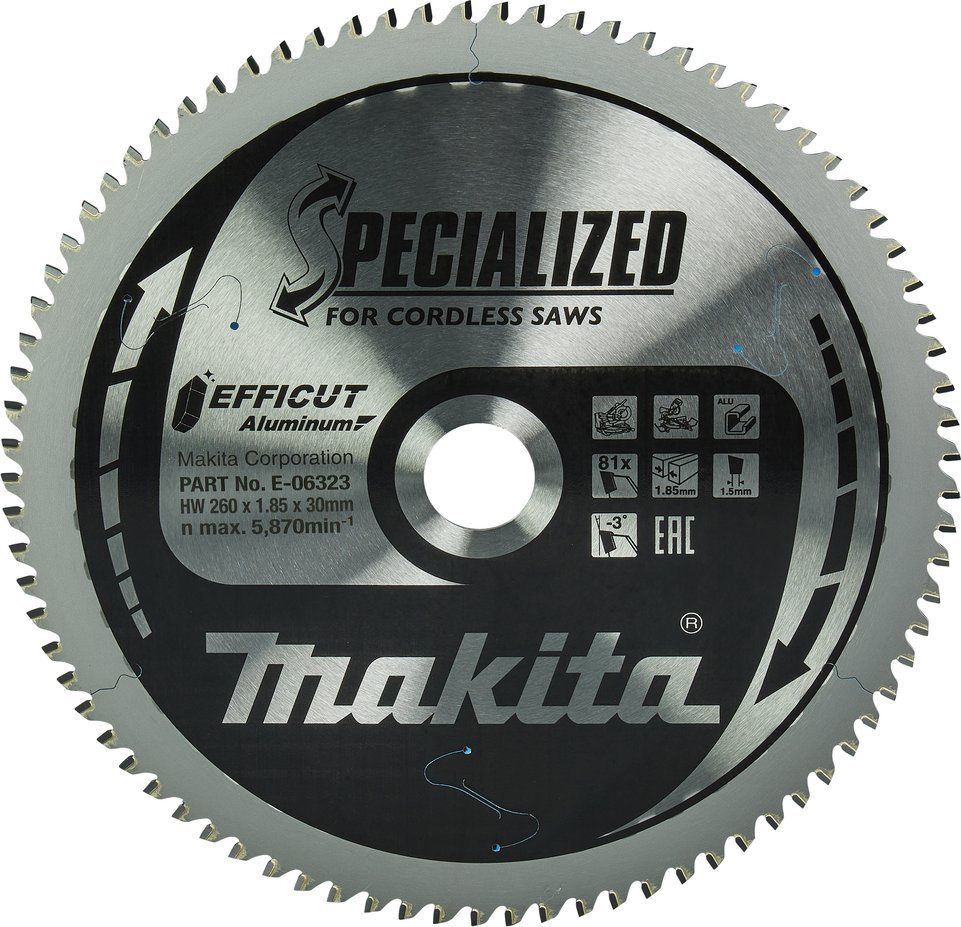 Makita MAKITA PIŁA TARCZOWA DO ALUMINIUM 260x30x81z EFFICUT