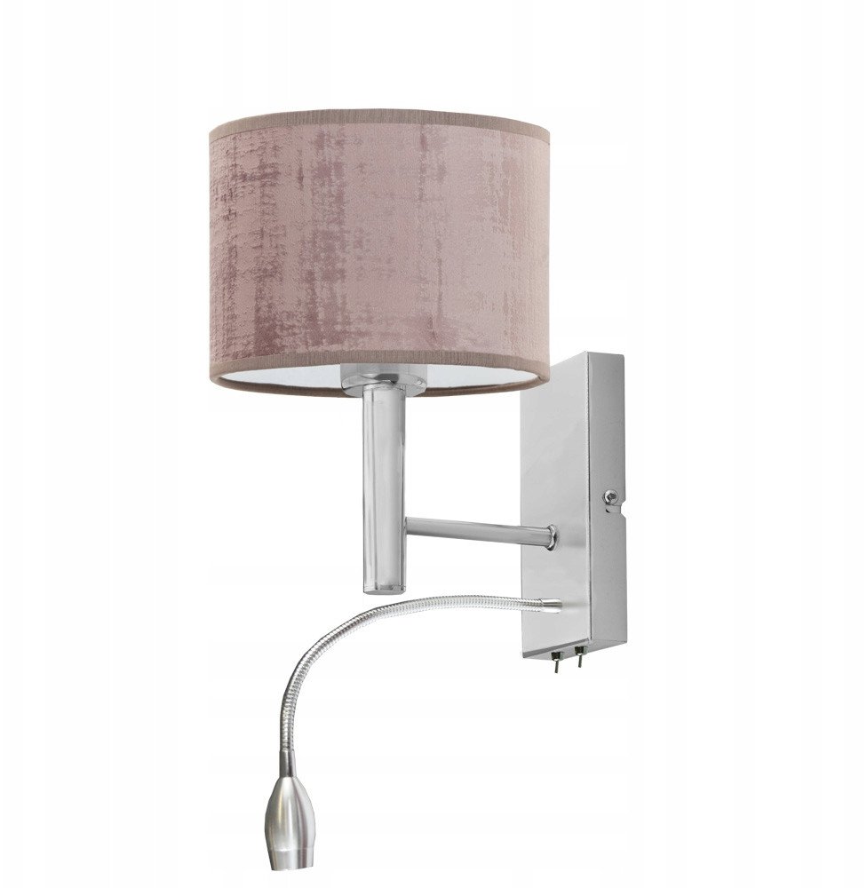 Funkcjonalny kinkiet do czytania FLORYDA WELUR z panelem LED