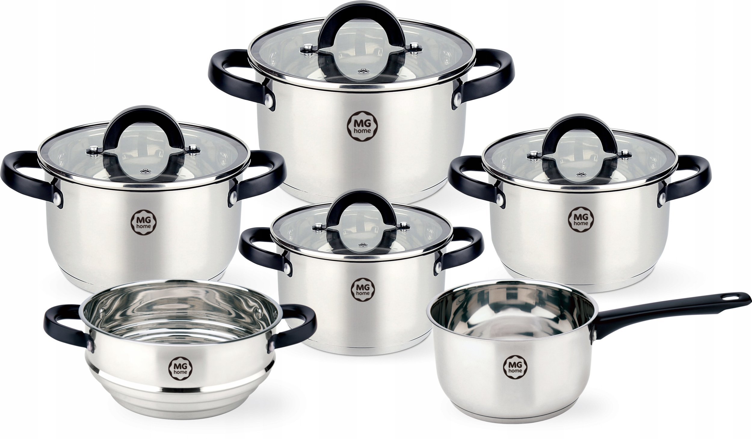 ZESTAW GARNKÓW BLACK INOX 10 ELEMENTÓW