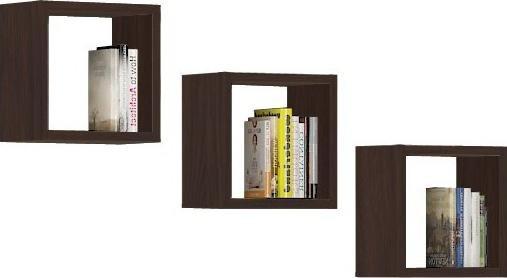 Fabryka Mebli Akord PÓŁKA ŚCIENNA K 25x25cm KOMPLET 3szt WENGE