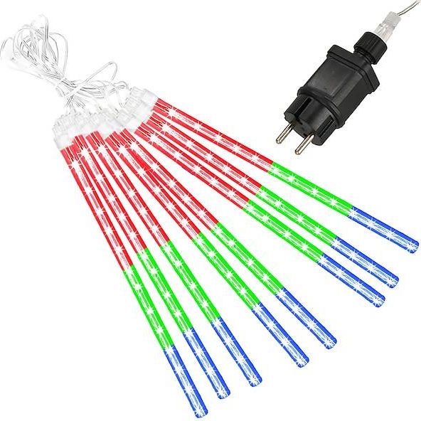 Springos Lampki choinkowe 144 Led sople 8 szt. padający śnieg meteory zewnętrzne multikolor UNIWERSALNY