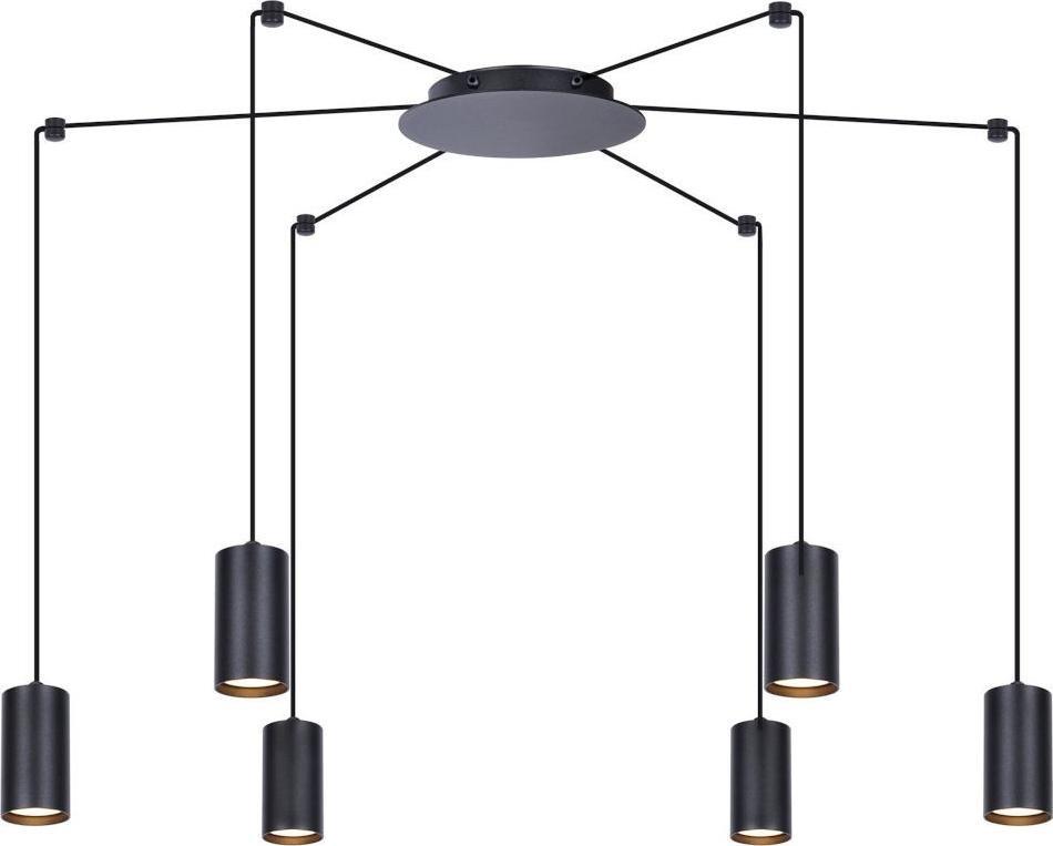 Lampa wisząca Kaja Wisząca LAMPA pająk K-4898 Kaja tuby metalowe spider czarny