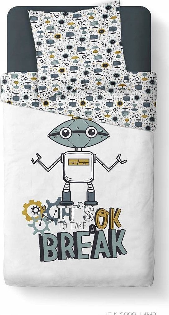 TODAY Pościel dziecięca 140x200 cm KOOL, dwustronna, wzór w roboty