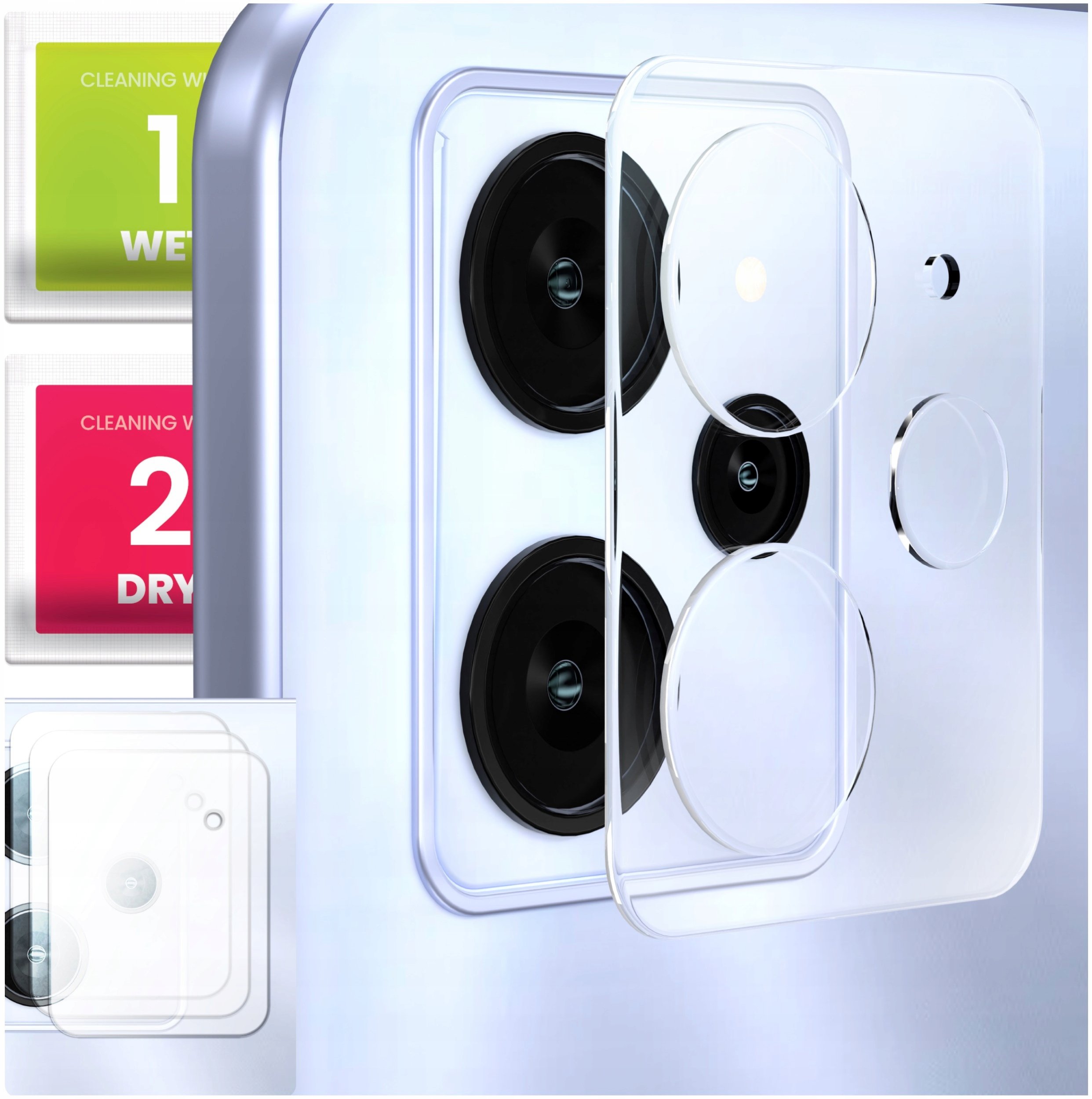 3-PAK Szkło Na Aparat Do Realme C31 (Hartowane, Ochronne, Na Obiektyw, 9H)