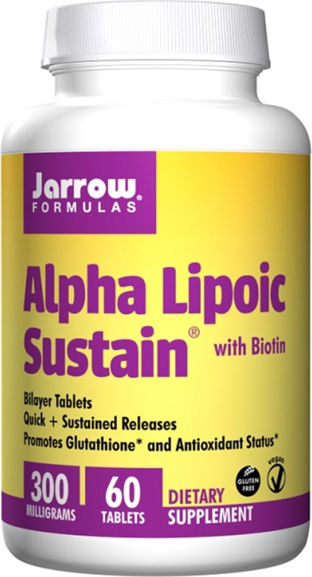 Jarrow Kwas Alfa-Liponowy Sustain 300 Mg + Biotyna - 60 tabletek