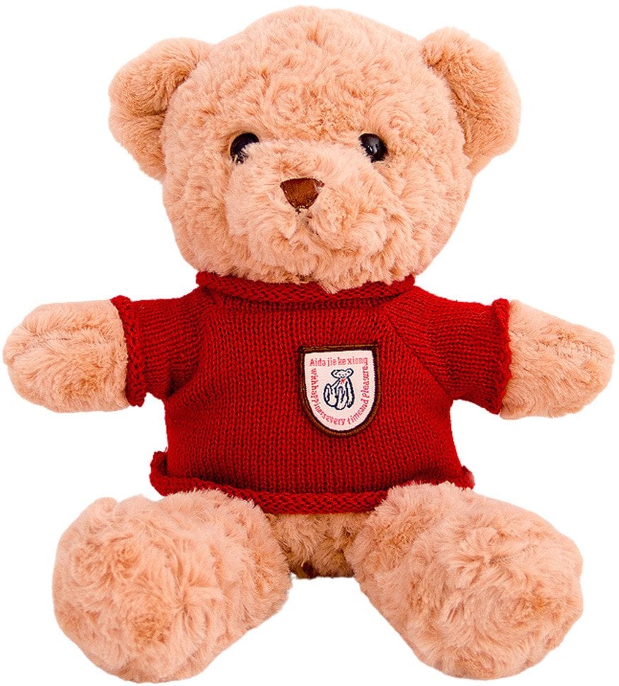 Pluszowa Maskotka Przytulanka Miś Beżowy Czerwony Sweterek 40cm