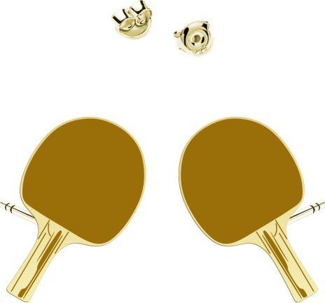 Radziszewska Jewellery Pozłacane Kolczyki Tenis Stołowy