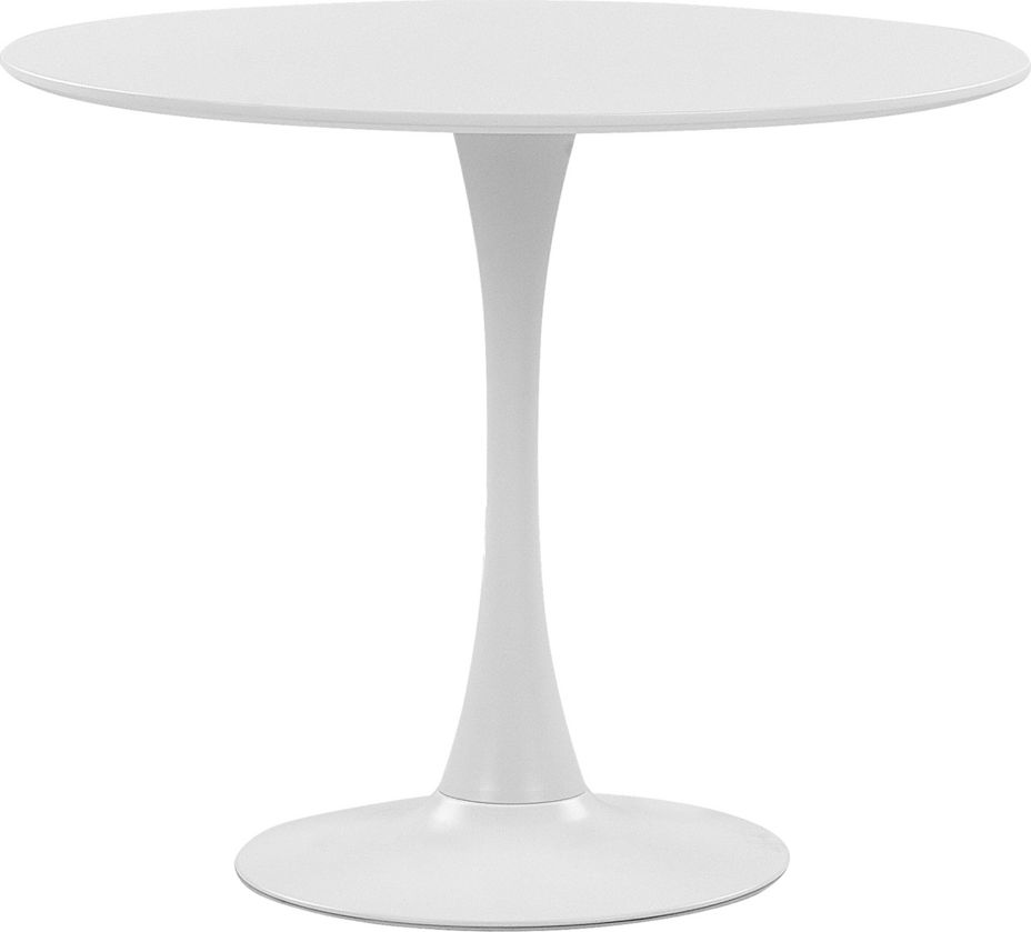 Beliani Stół do jadalni okrągły 90 cm biały BOCA