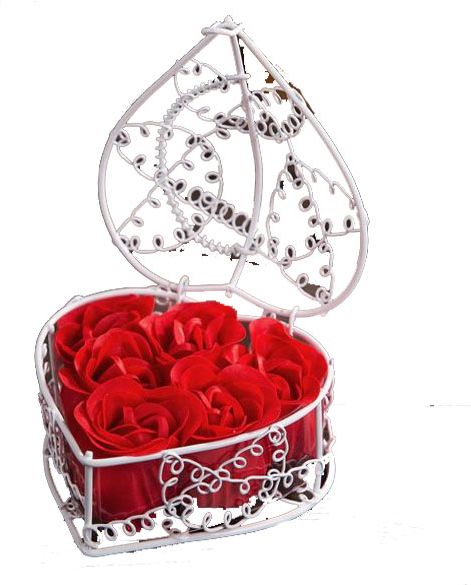 Kemis Mydlane róże w białym koszyczku