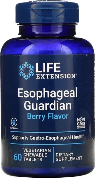 Life Extension Life Extension - Strażnik Przełyku, Aromat Jagodowy, 60 tabletek do żucia