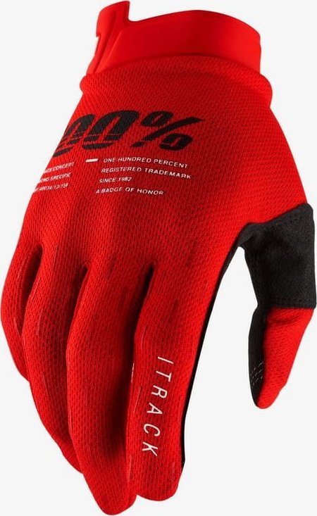 100% Rękawiczki 100% ITRACK Glove red roz. M (długość dłoni 187-193 mm) (NEW)