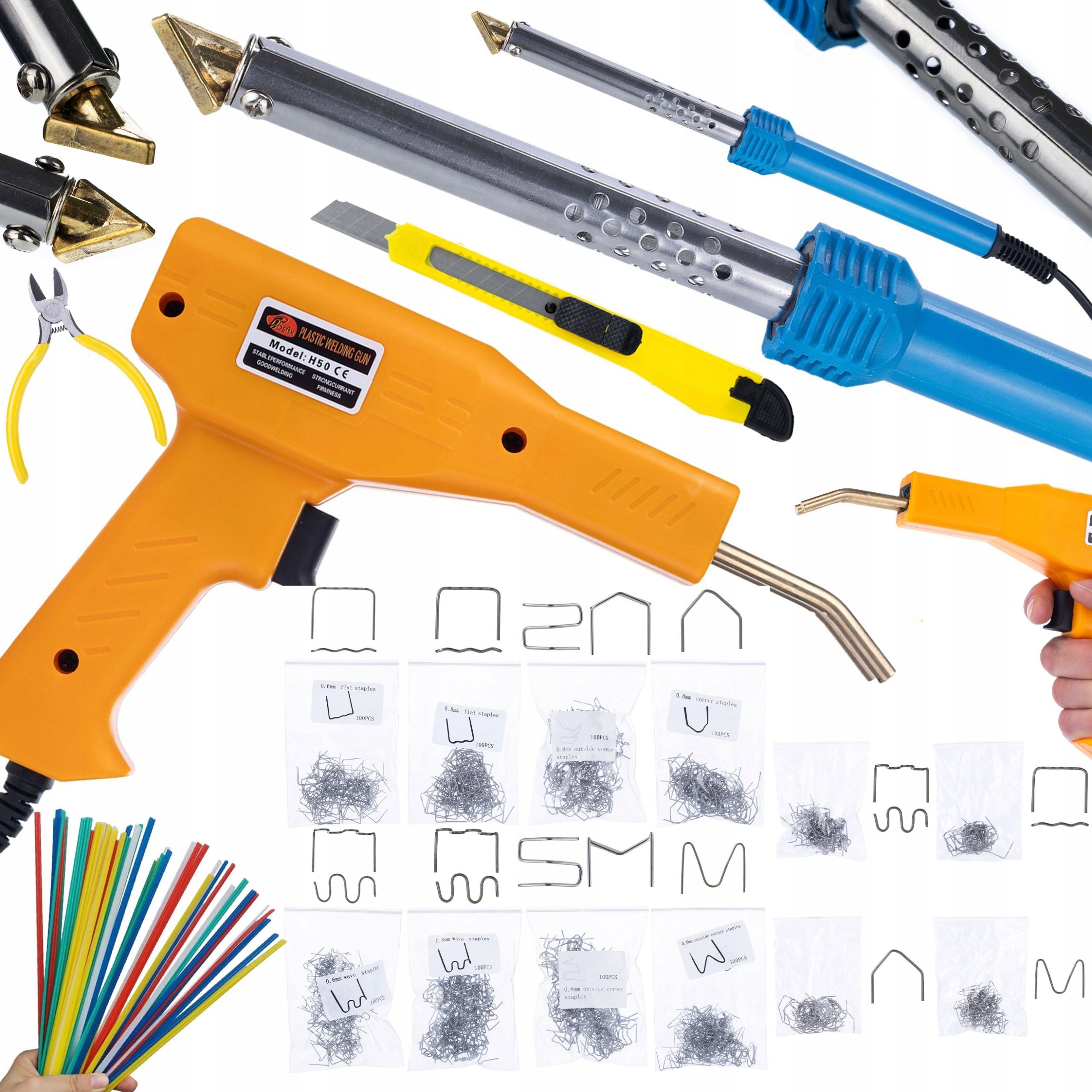 Rosfix LUTOWNICA ŻELAZKO BLUE LARK 80W+ZSZYWACZ 200 ZSZYWEK+800 ZSZYWEK+SPOIWA