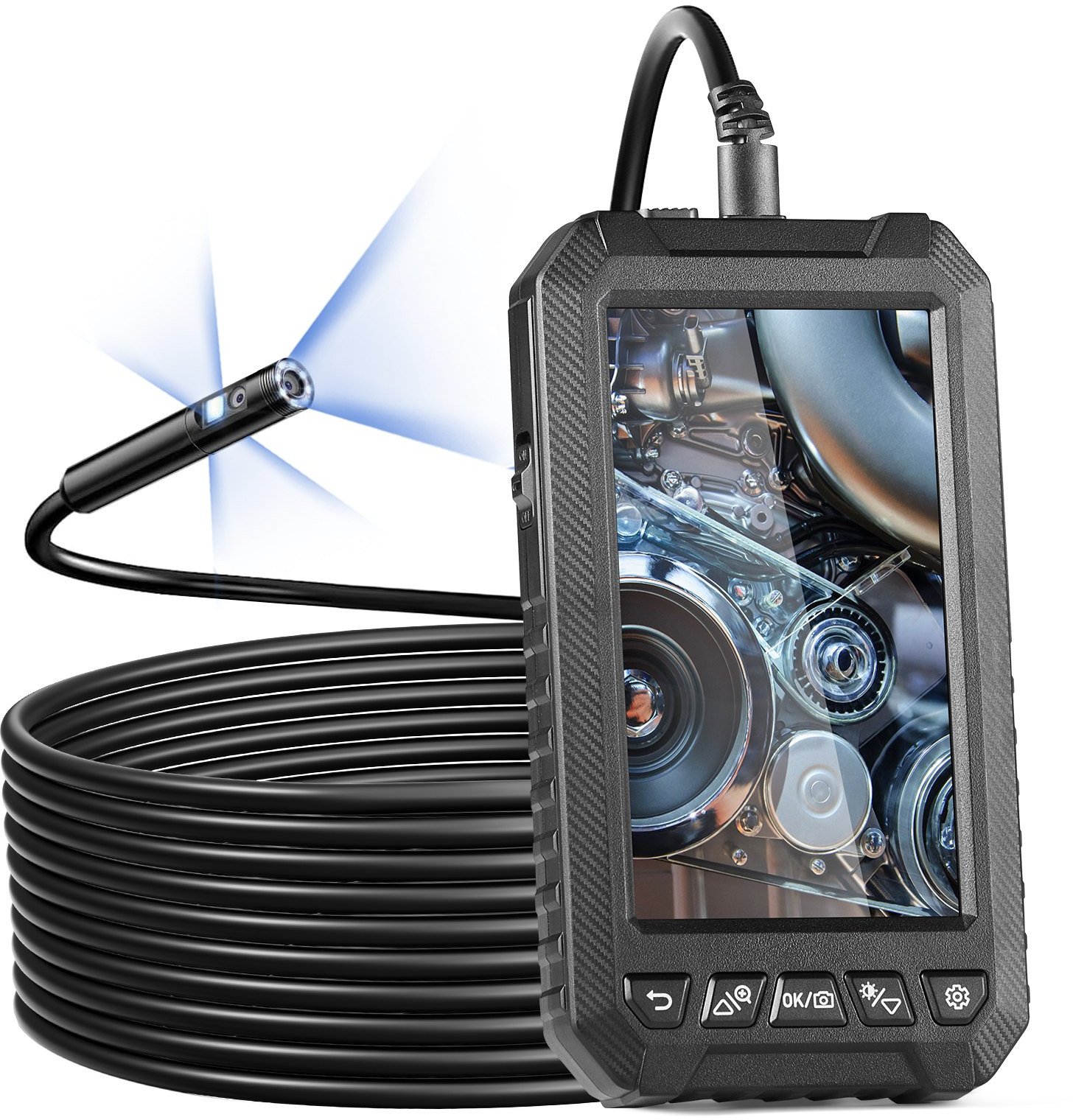 Kamera inspekcyjna endoskopowa 15 m 3 obiektywy z ekranem i LED