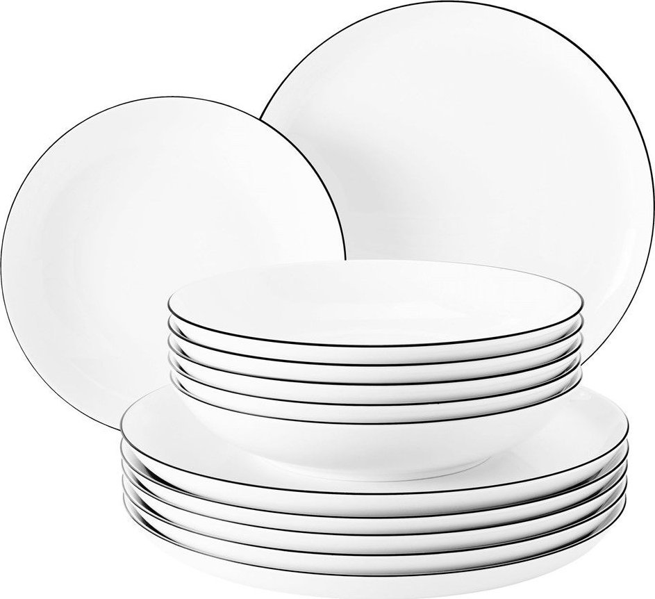 Serwis obiadowy dla 6 osób biały - porcelana Seltmann