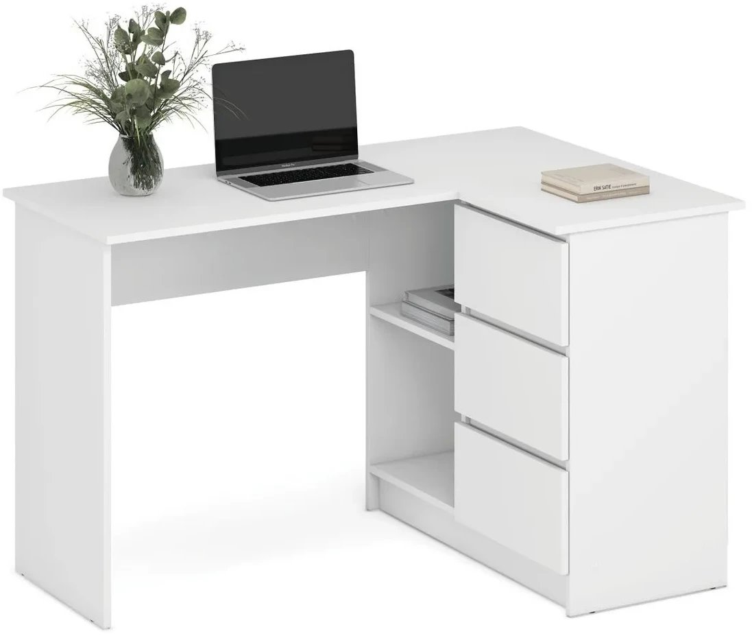 Biurko narożne BEGA białe HALMAR