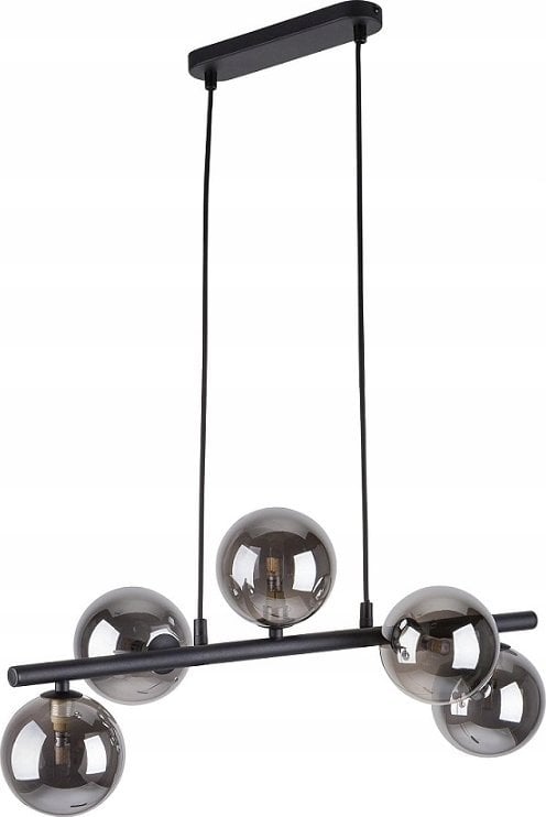 Lampa wisząca TKKRYWULT Tk Lighting Estera 6707 lampa wisząca zwis modern belka szklane klosze 5x6W G9 czarna/chrom