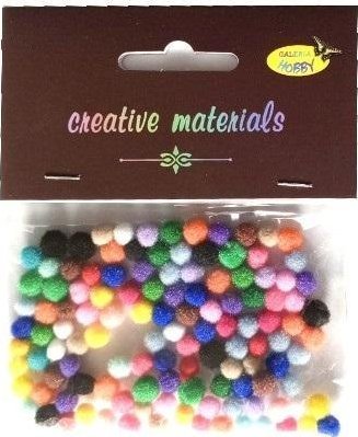 Pompony 5mm ok.120szt MIX