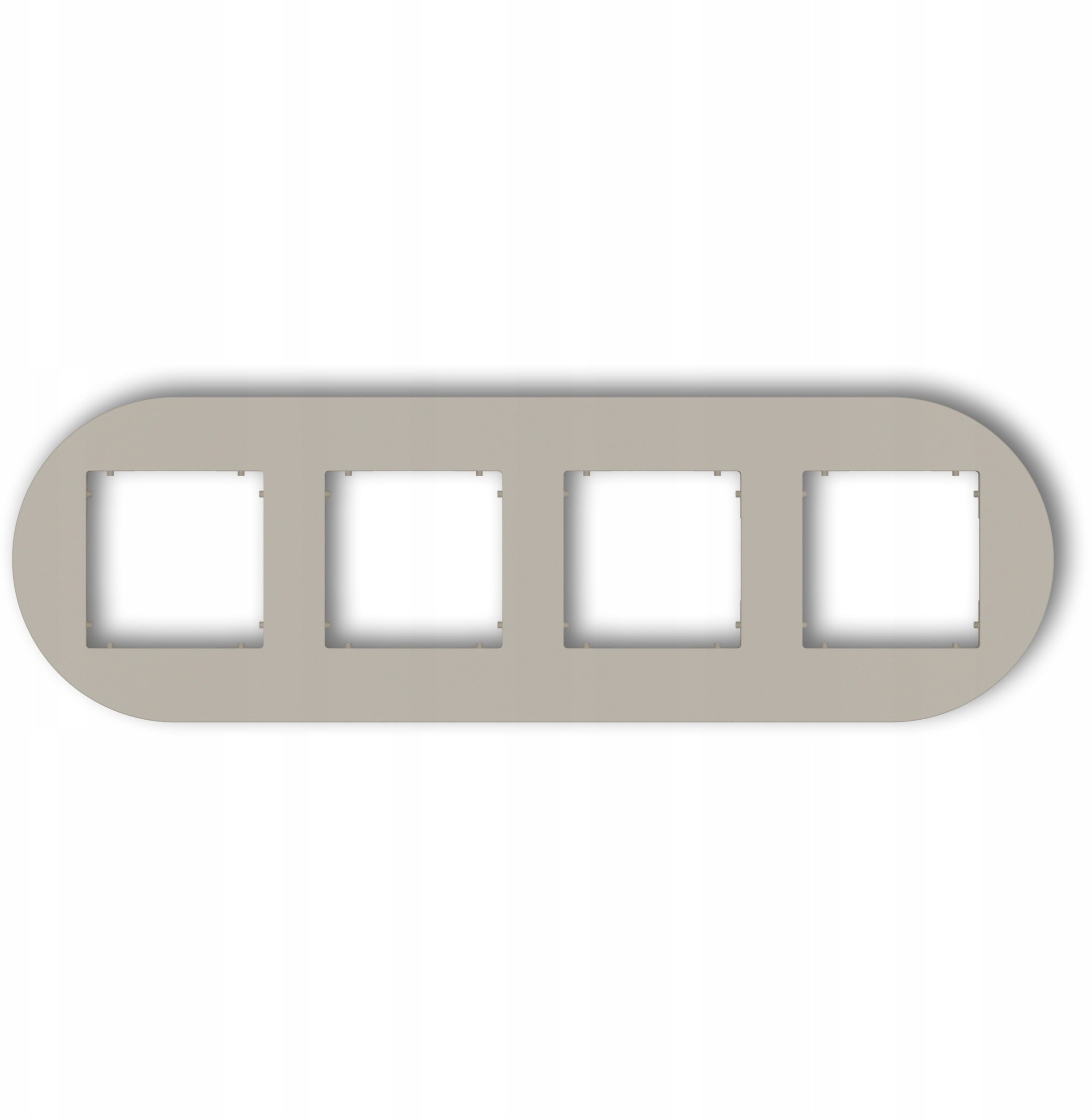 MINI Ramka uniwersalna poczwórna okrągła z tworzywa taupe 60MRTO-4