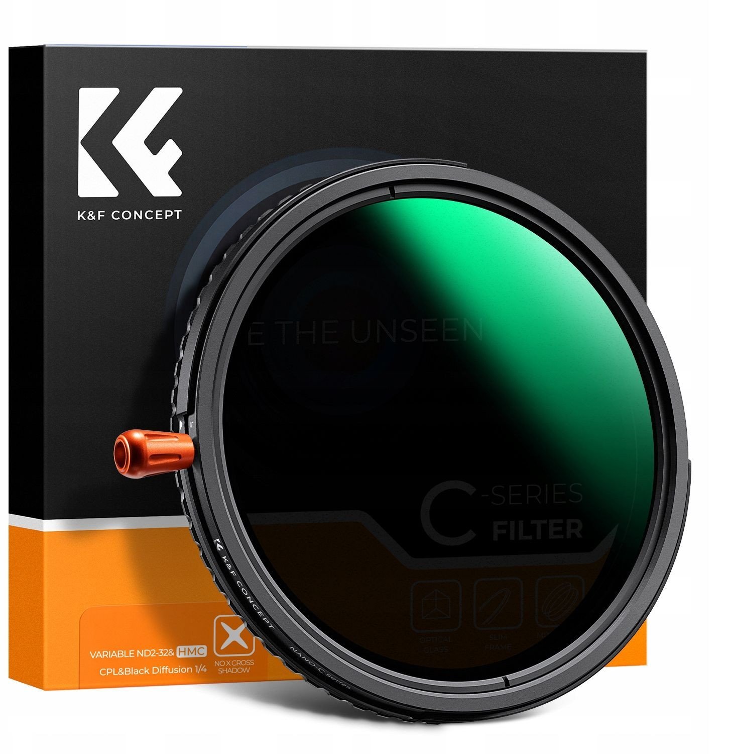Filtr Hybrydowy 3w1 K&f 72 Mm 72mm Fader Nd2-32 + Cpl + Black Diffusion 1/4 / Kf01.2068